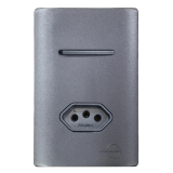 Conjunto Interruptor Simples + Tomada 10a 4x2 - Novara Preto Grafite Total